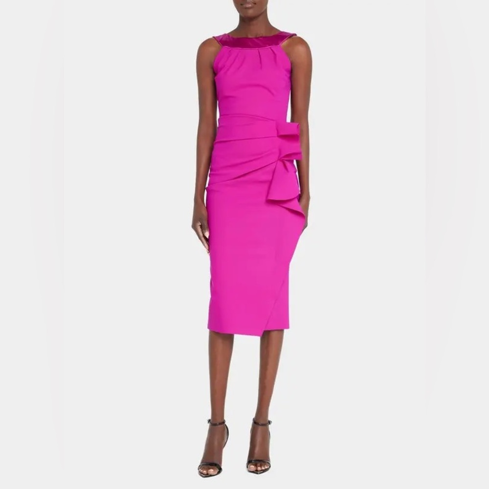 Chiara Boni La Petite Robe Sleeveless Ruffle Sheath Dress Size 38